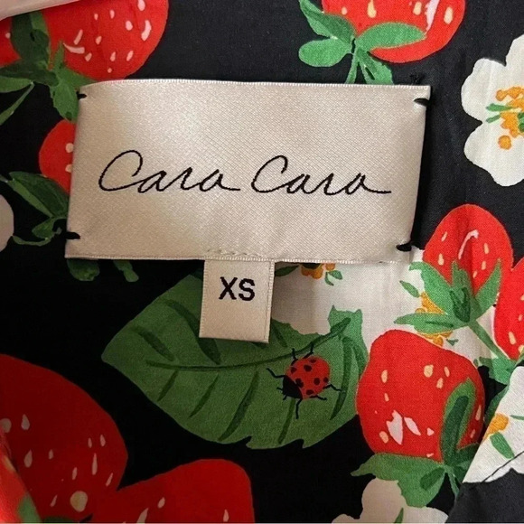 Cara Cara Robin Floral Mini Dress Womens Size XS Wild Black Strawberry - Picture 10 of 12